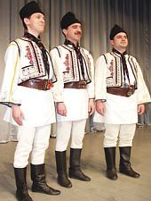 Traditional costume Comana, have on member of Poienita folk ansambly Brașov